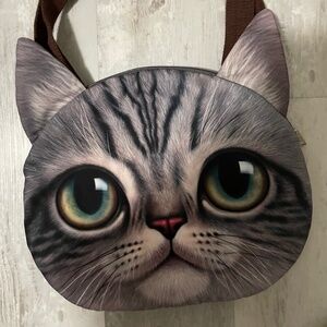 Cute 3D Cat Face Shoulder Bag Shopping Tote Handbag